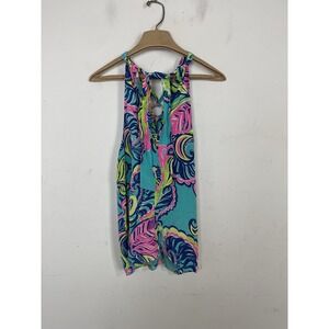Lilly Pulitzer Women Shirt Halter Top Small Floral Silk Resort Beachy Cassandra